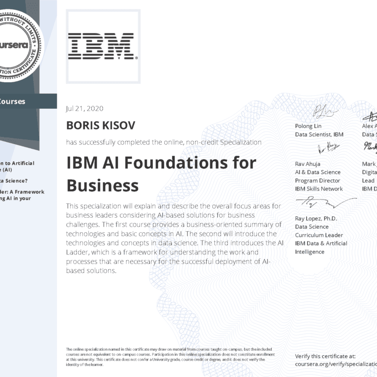 IBM AI Foundations for Business