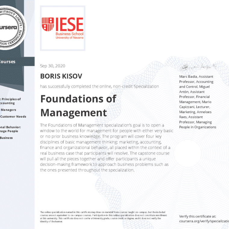 Foundations of Management