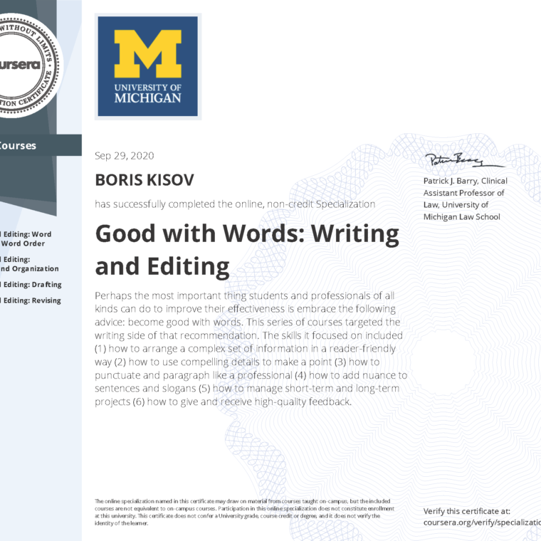 Good with Words: Writing and Editing