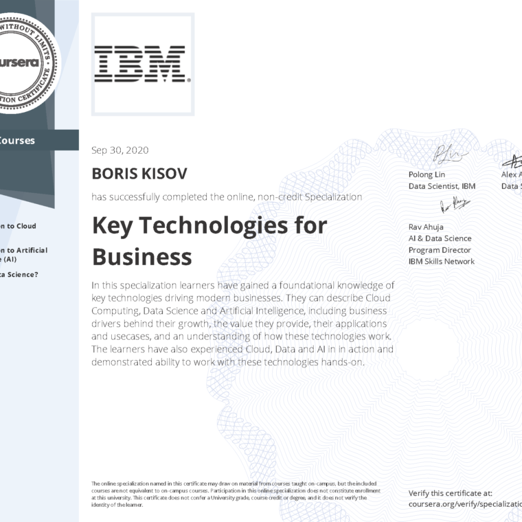 Key Technologies for Business