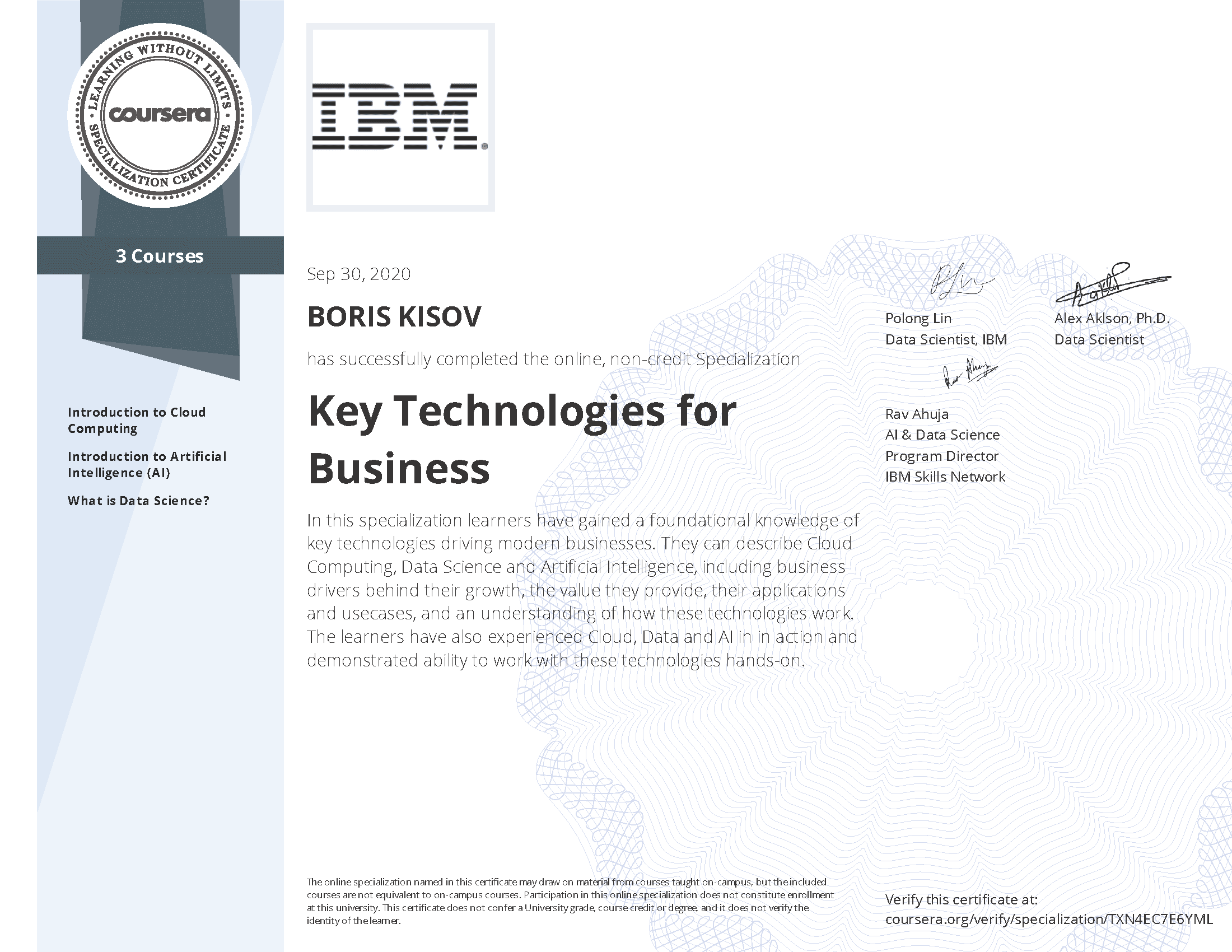 Key Technologies for Business